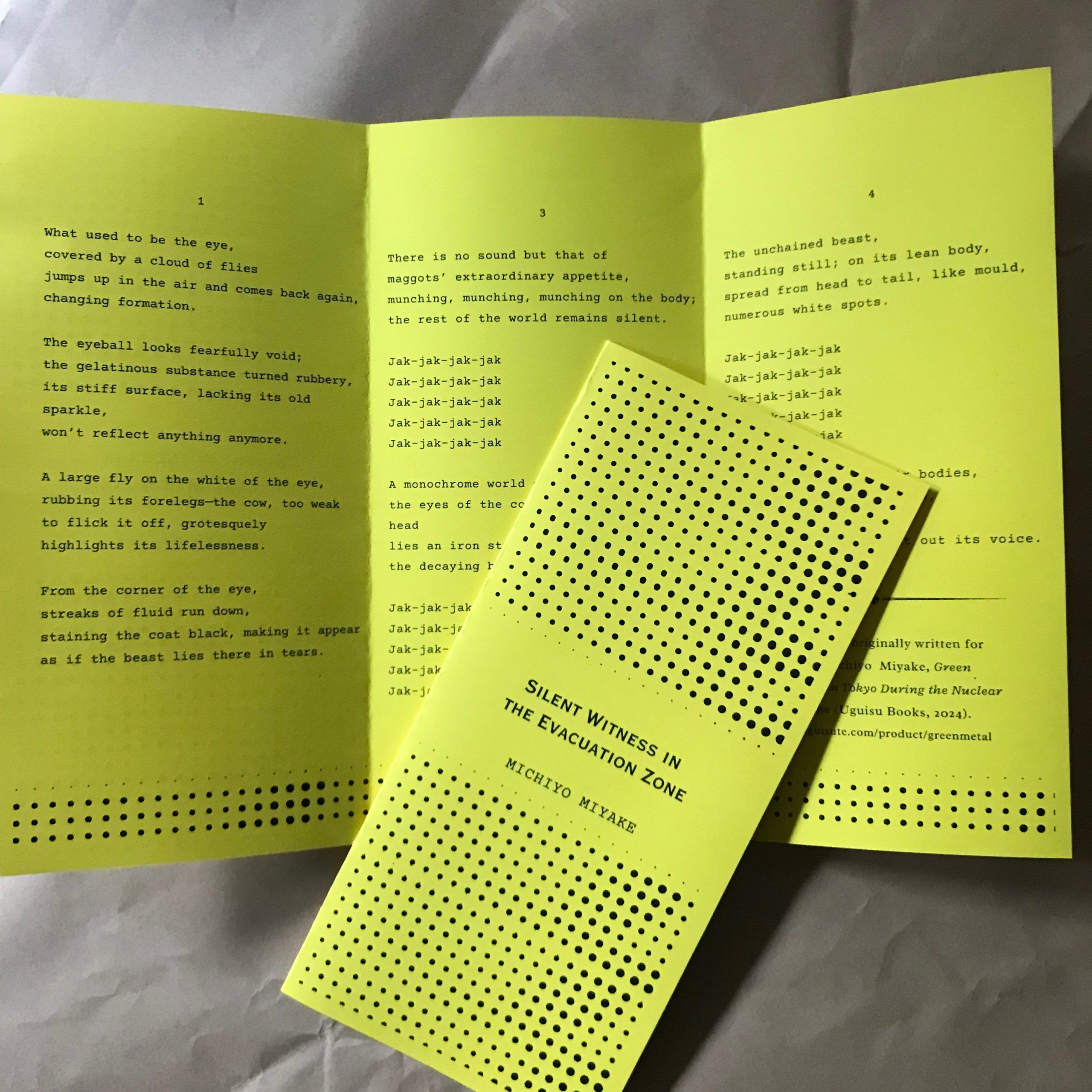 Michiyo Miyake, Silent Witness in the Evacuation Zone|Poetry/Zine
